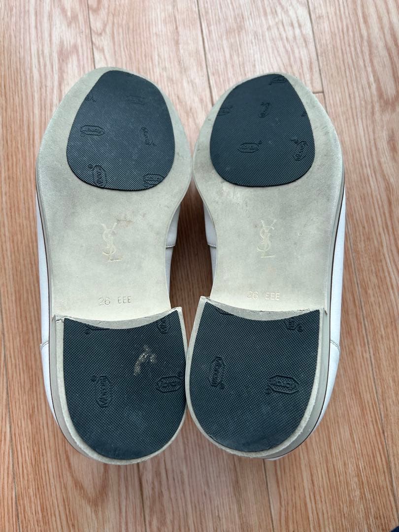 Yves Saint Laurent ローファー ホワイト 26.0 EEE