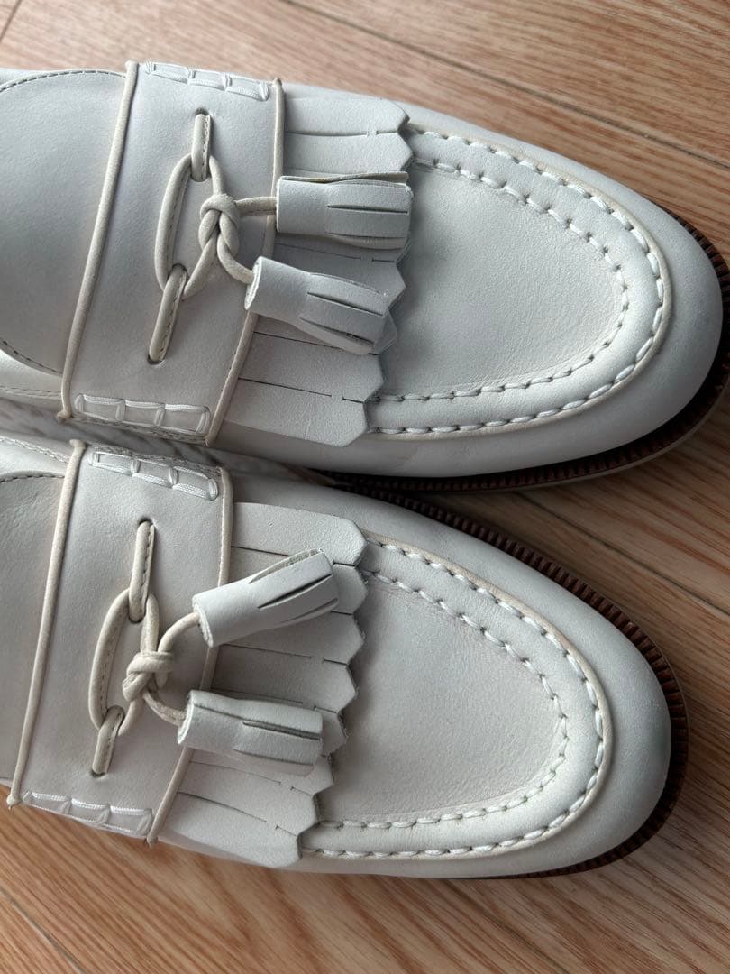 Yves Saint Laurent ローファー ホワイト 26.0 EEE