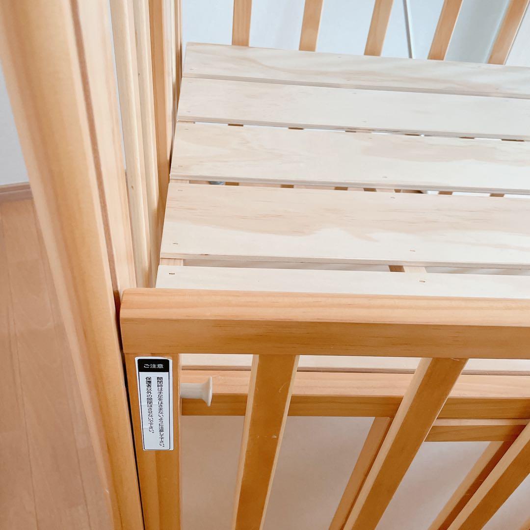 ベビーベッド 木製 大和屋 キャスター付き 60×90cm 出産準備