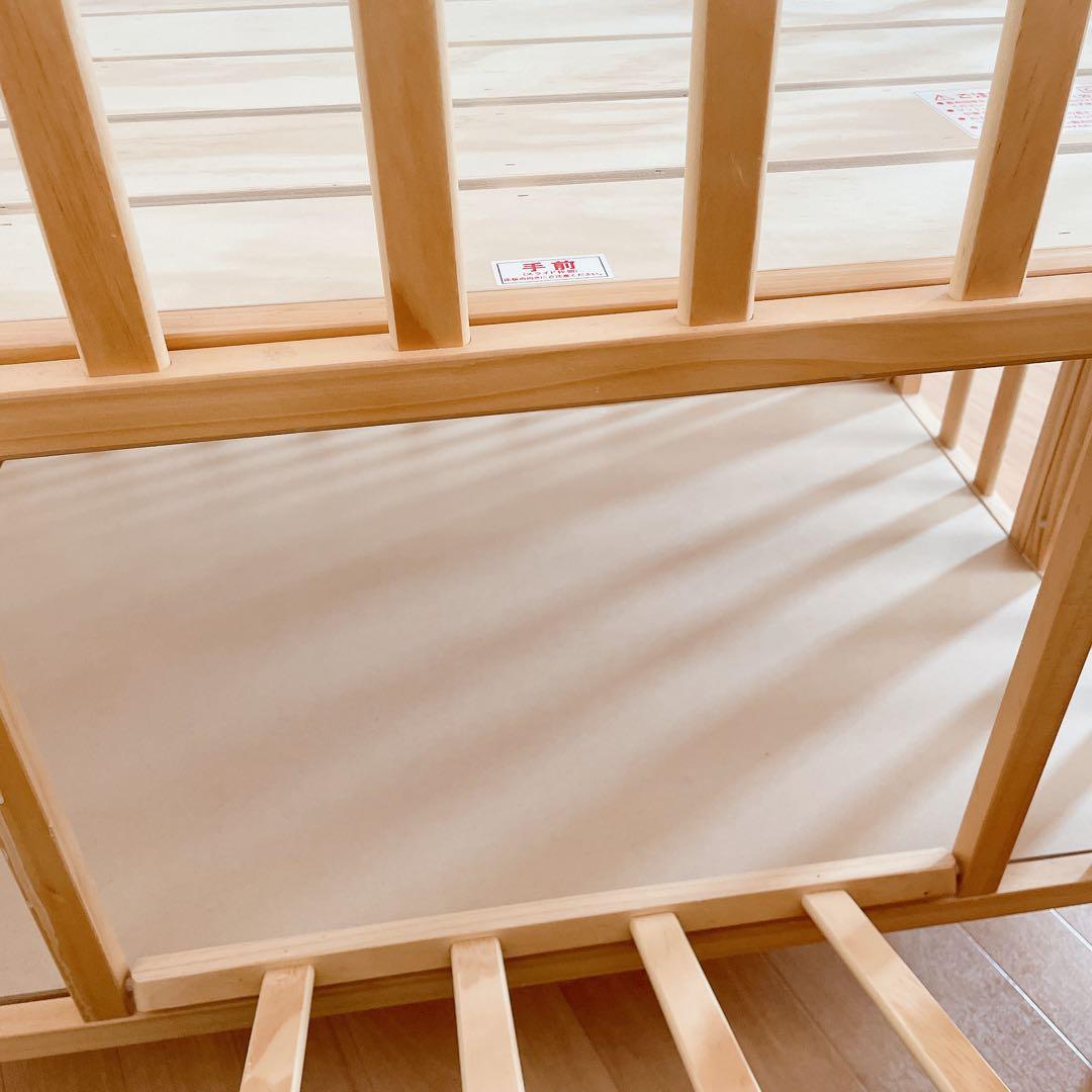 ベビーベッド 木製 大和屋 キャスター付き 60×90cm 出産準備