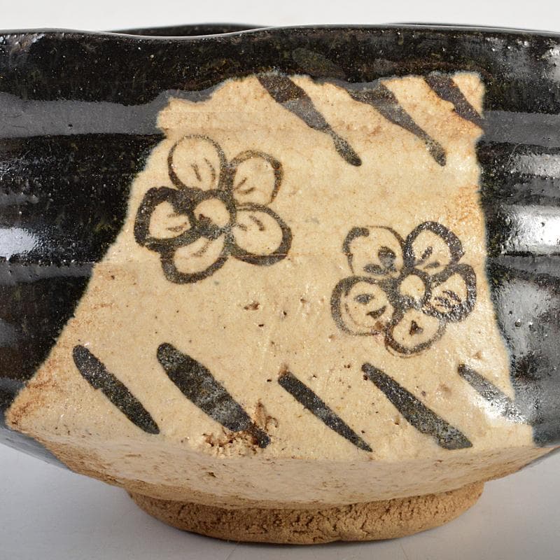茶道具　黒織部　沓形茶碗　表千家十三代即中斎書付箱　M　R5693