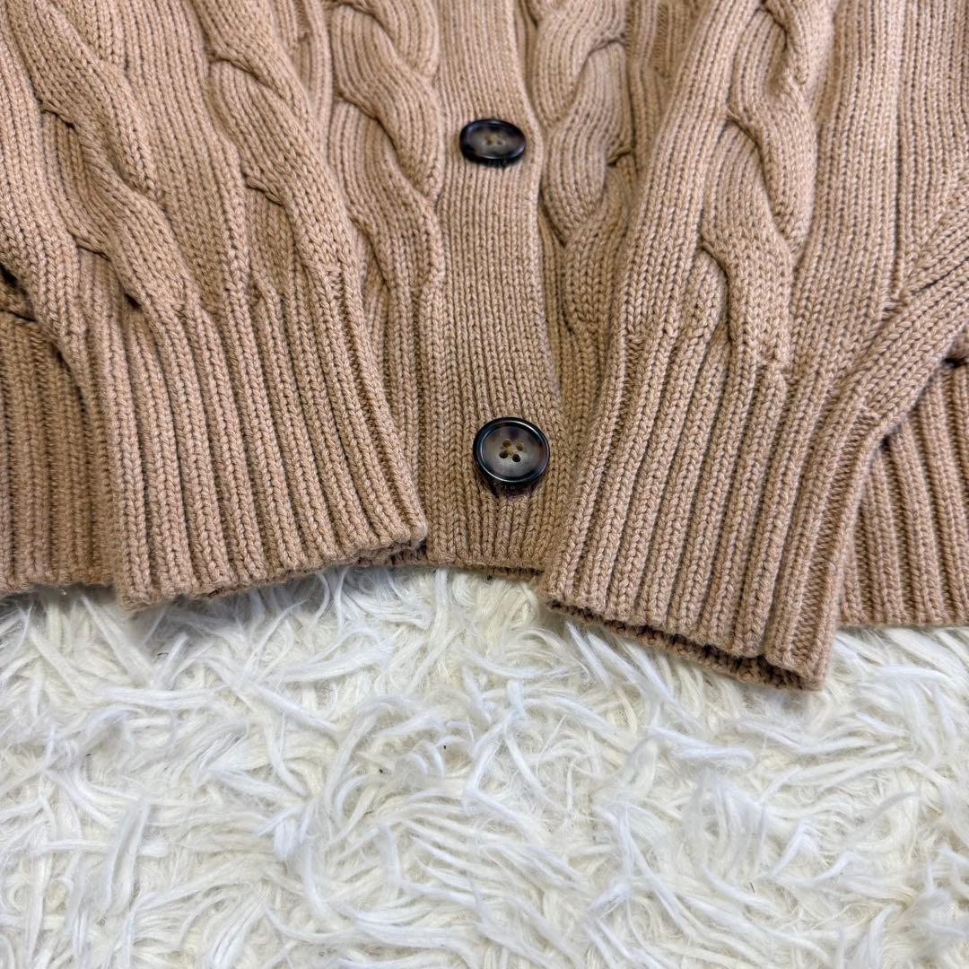 【ポロラルフローレン】美品 カーディガン ケーブルニット ベージュ レディース