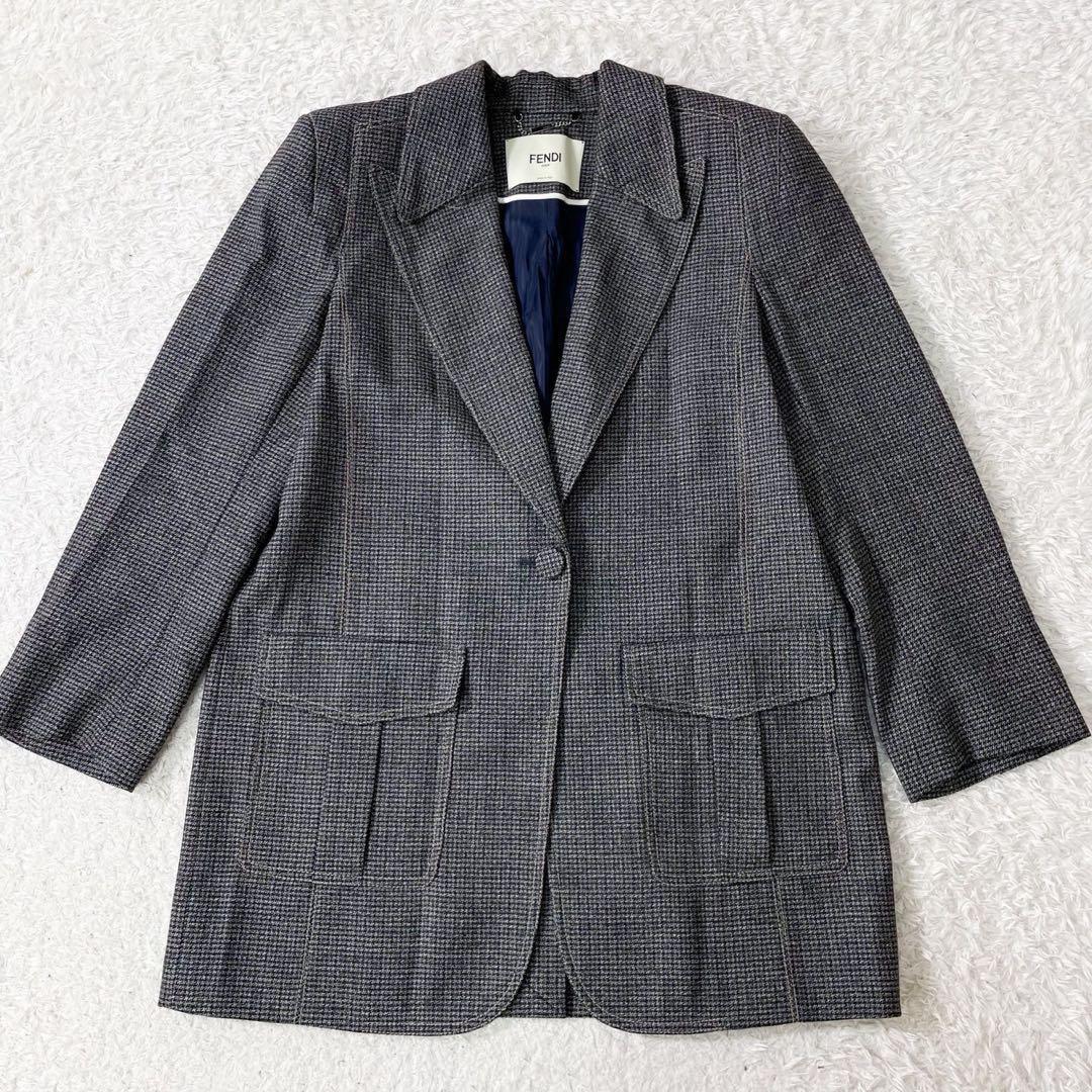 【極美品】フェンディ 18AW コレクションライン ロングテーラードジャケット