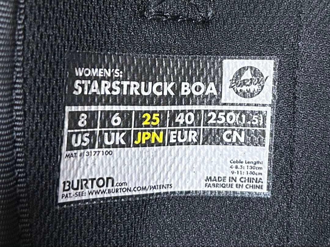 BURTON バートン　STARSTRUCK 25cm　BOA レディース