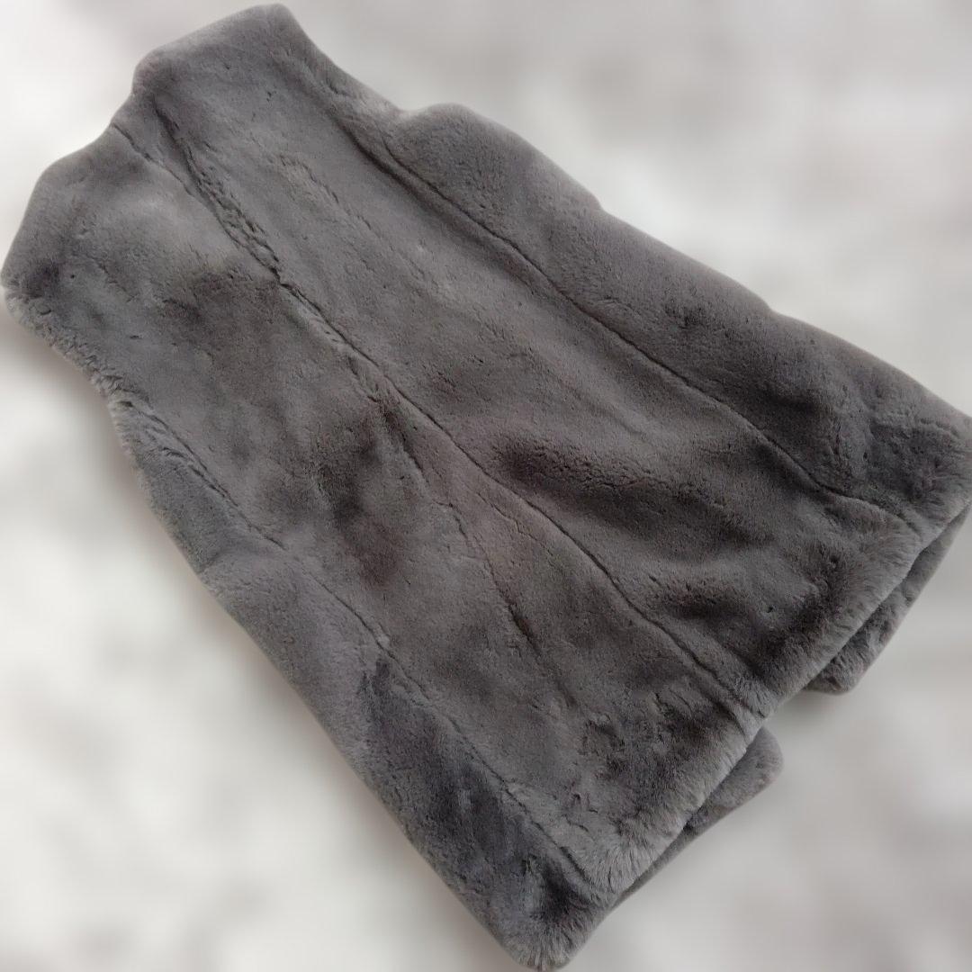 人気❗️新品　PLST エコファーロングジレ　グレー