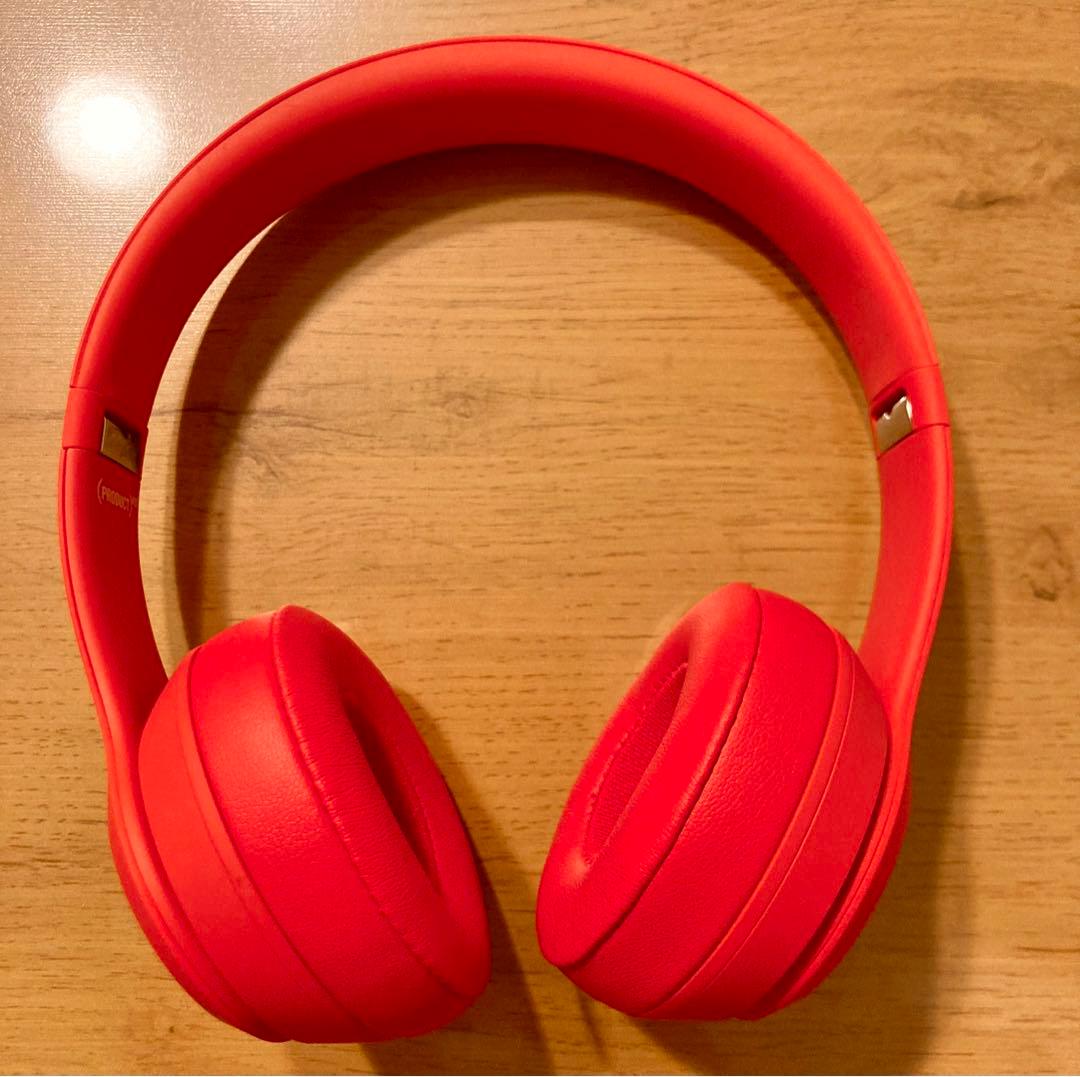 【超美品】beats solo 3ワイヤレス ヘッドホン　マットレッド