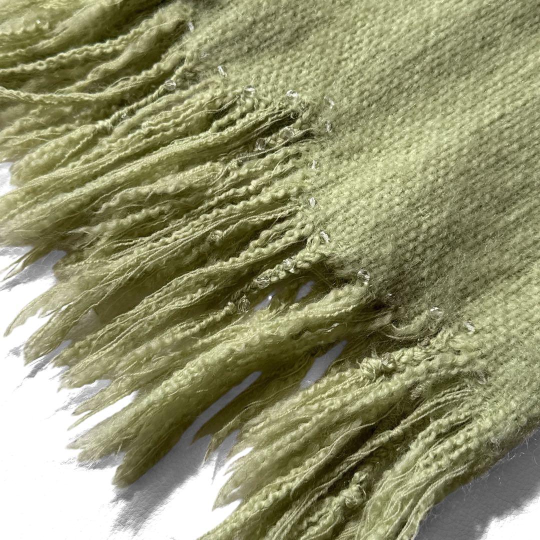 モスキーノ モヘア ドレス ワンピース グリーン ビーズ フリンジ