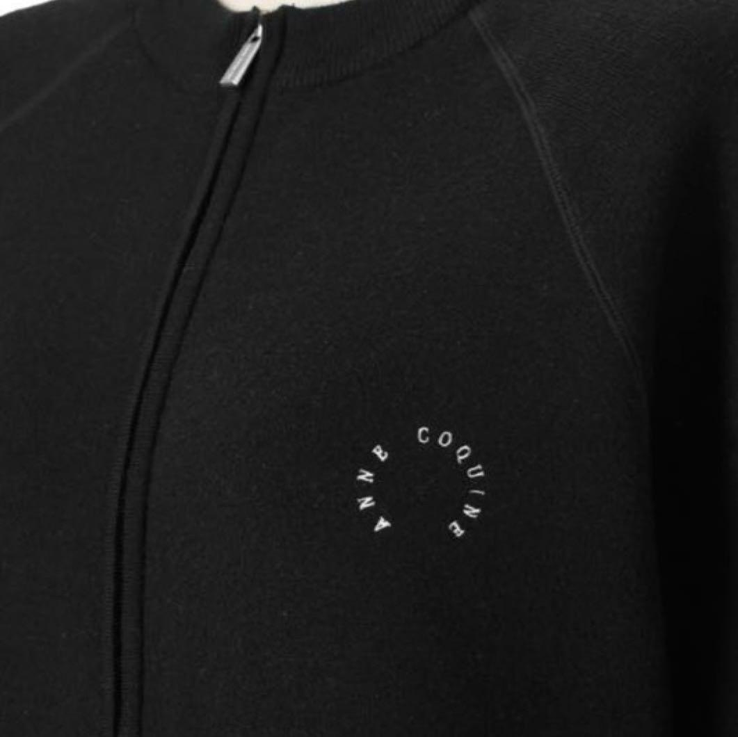 アンコキーヌ コアスパンヤーン ニット ブルゾン ブラック LLサイズ