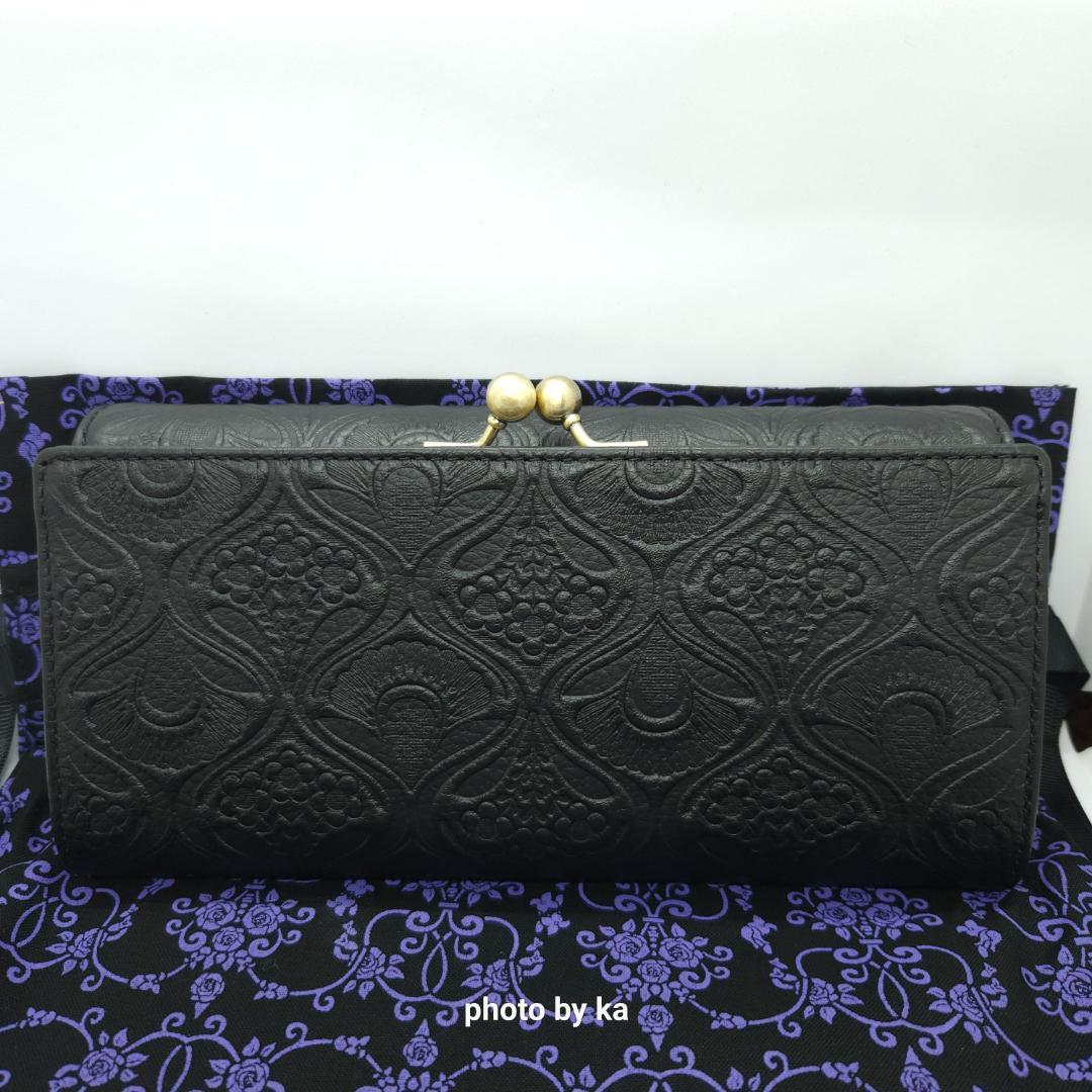 ブラック 新品 未使用 アナスイ ノヴァ ANNA SUI がま口 長財布 黒色