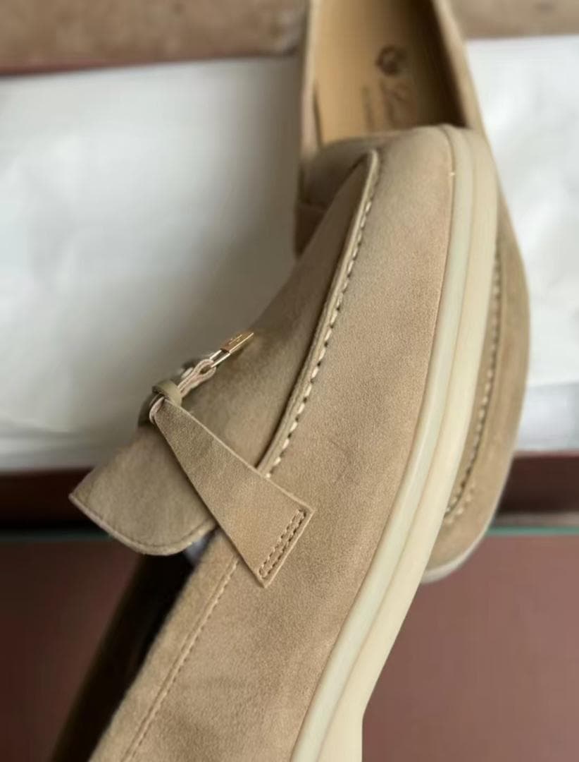 Loro Piana ベージュ スエード モカシン SUMMER WALK