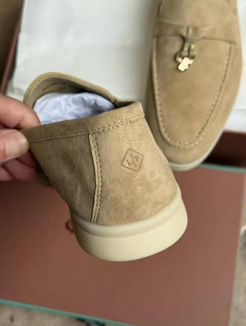 Loro Piana ベージュ スエード モカシン SUMMER WALK