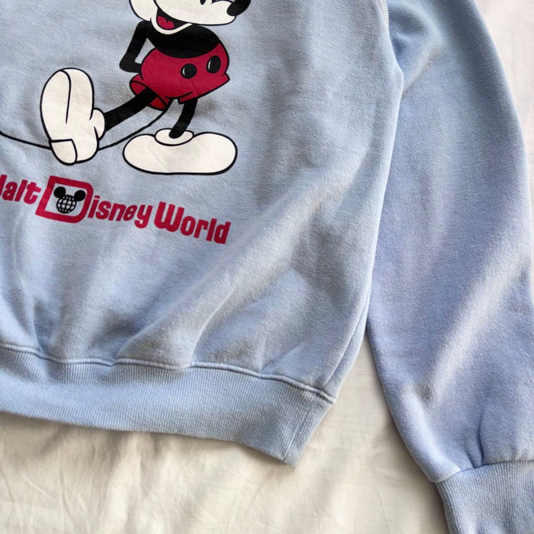 希少 大人気！ ヴィンテージ ミッキー 白足 スウェット 水色 Disney