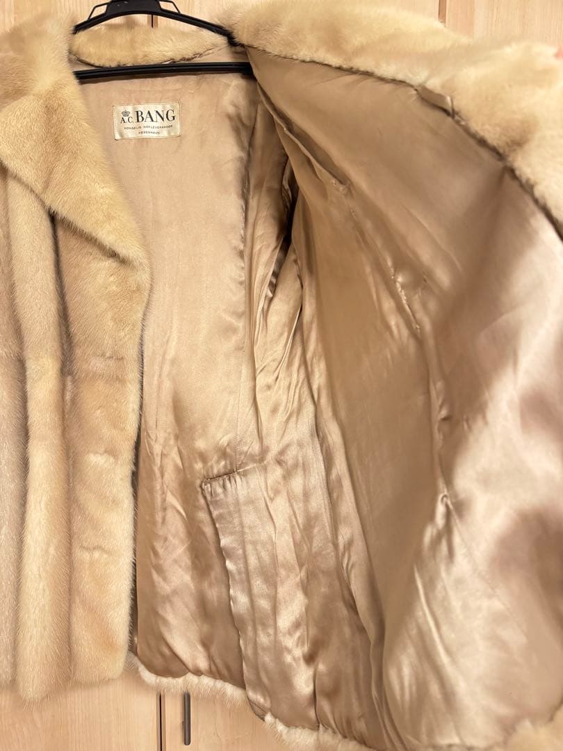 ミンクファーコート　本毛皮MINK ベージュM