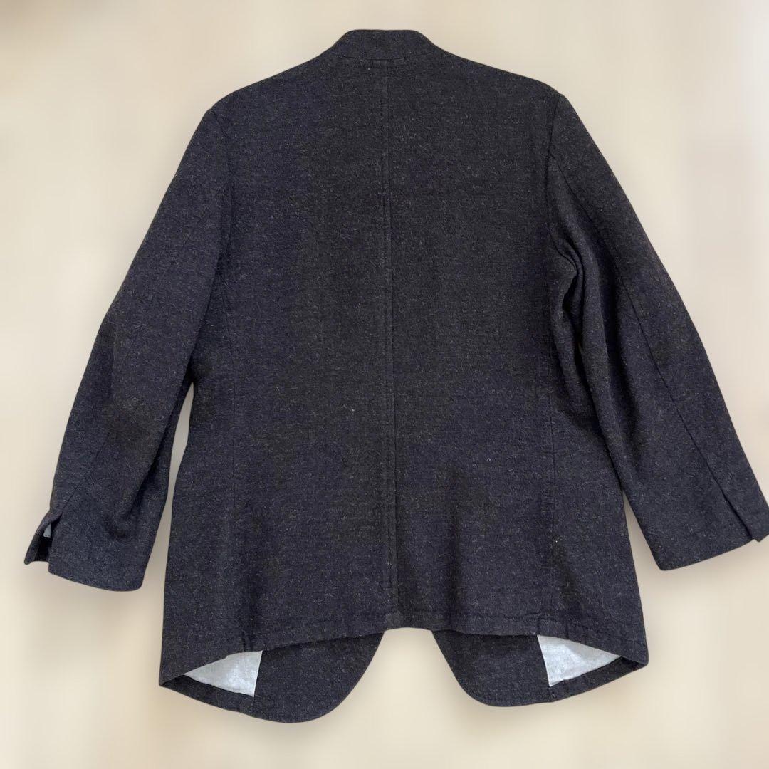 kaval ウール混紡 ノーカラージャケット