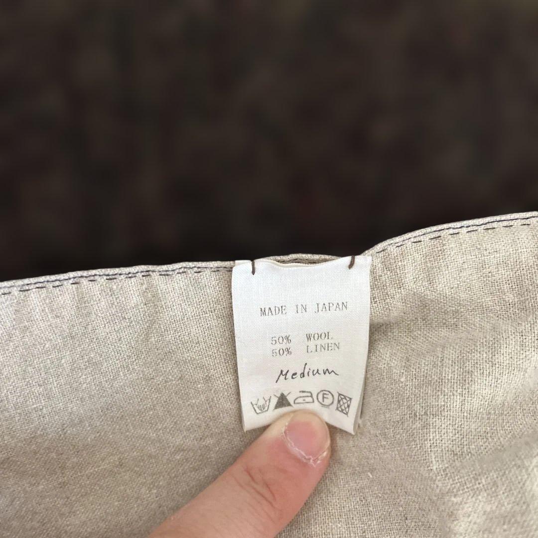 kaval ウール混紡 ノーカラージャケット