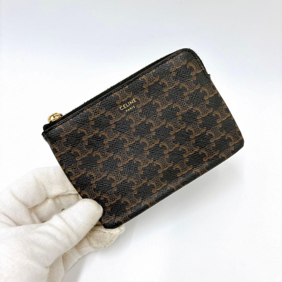 美品 ＊ CELINE セリーヌ トリオンフ ケース キーケース ブラウン