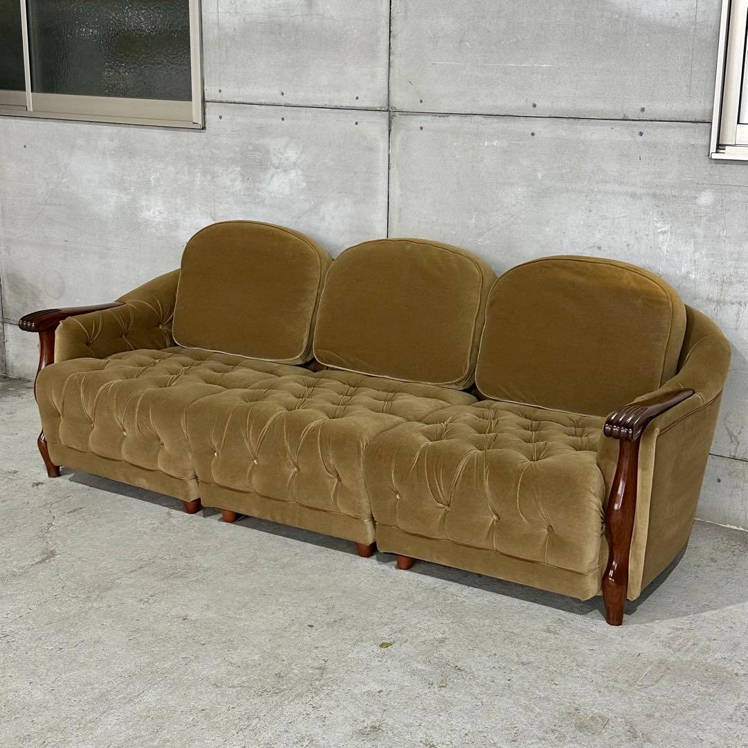 ✦70s✦マルニ木工  ソファ 3脚セット ベロア生地 その①