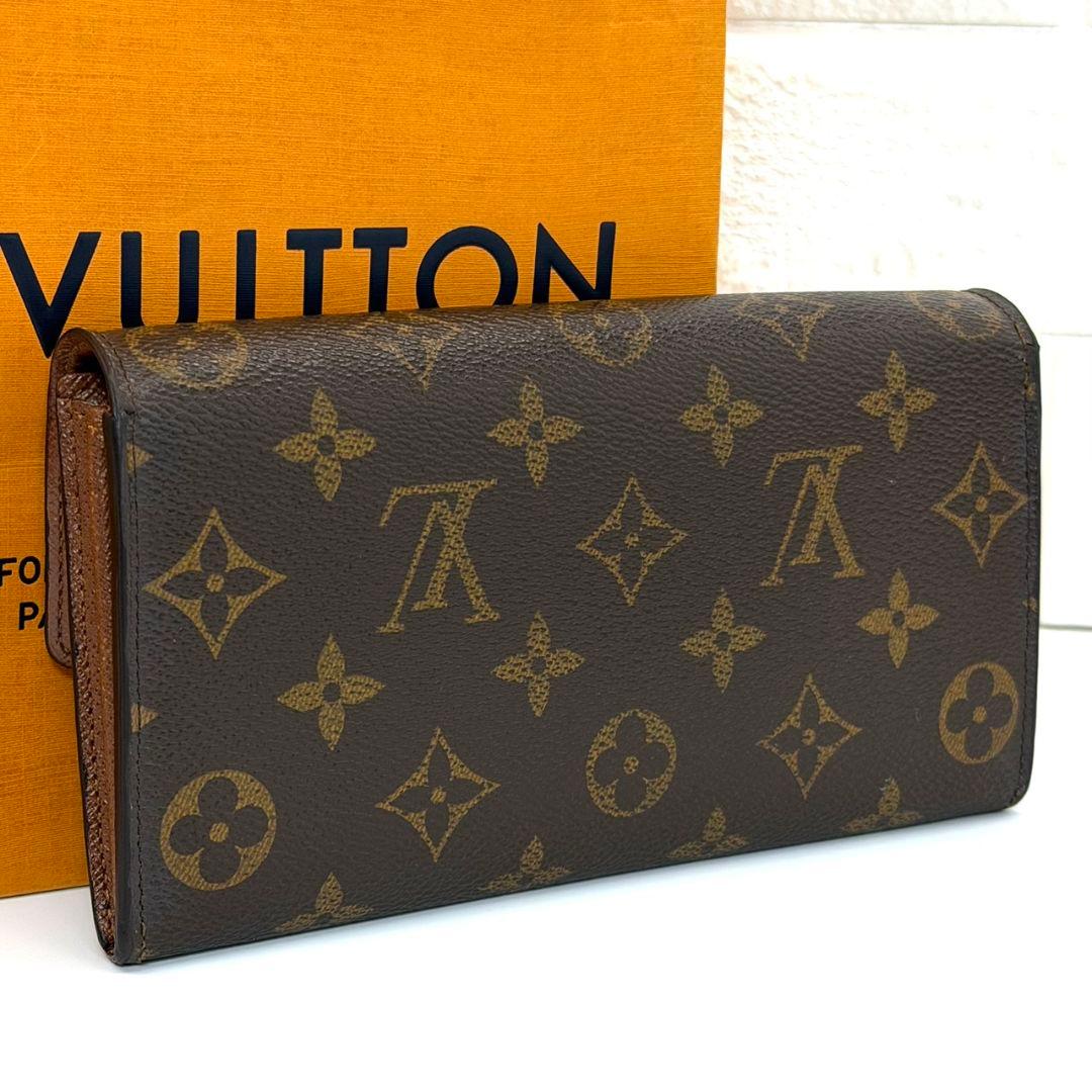 良品 ルイヴィトン モノグラム ポルトフォイユ サラ 財布 茶色 10カード .