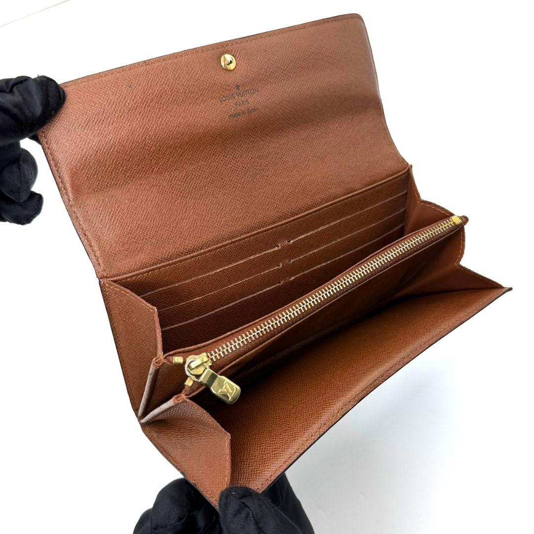 良品 ルイヴィトン モノグラム ポルトフォイユ サラ 財布 茶色 10カード .