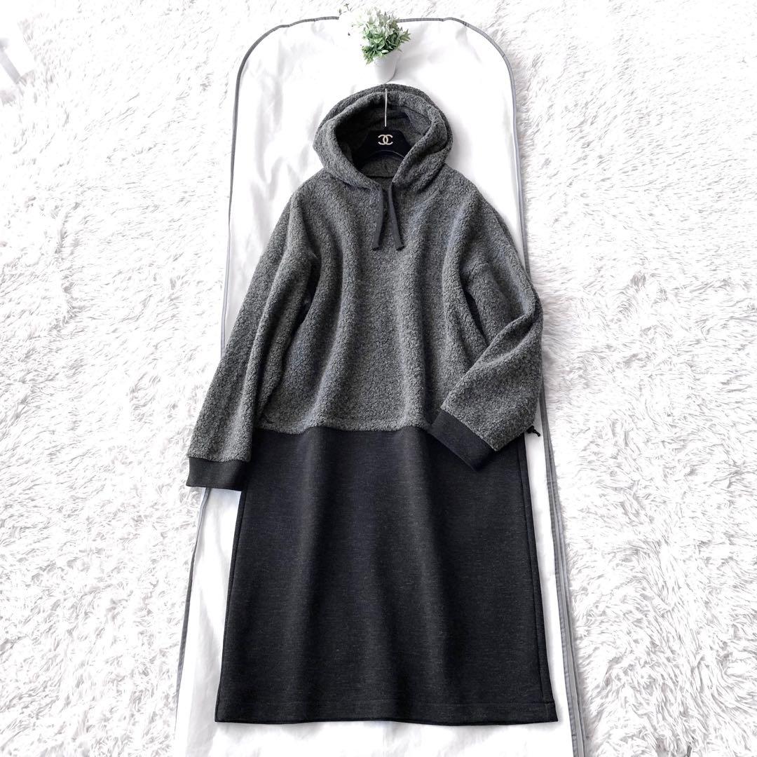 新品同様‼️ Leilian WHITE LABELフード付き ふんわりワンピース