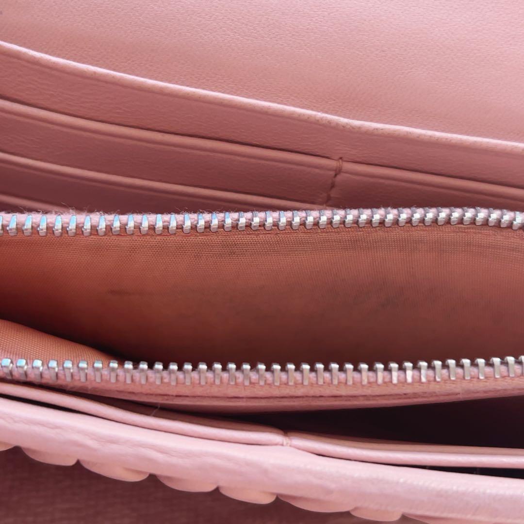 miumiu ビジュー 長財布 ピンク マテラッセ 2つ折り