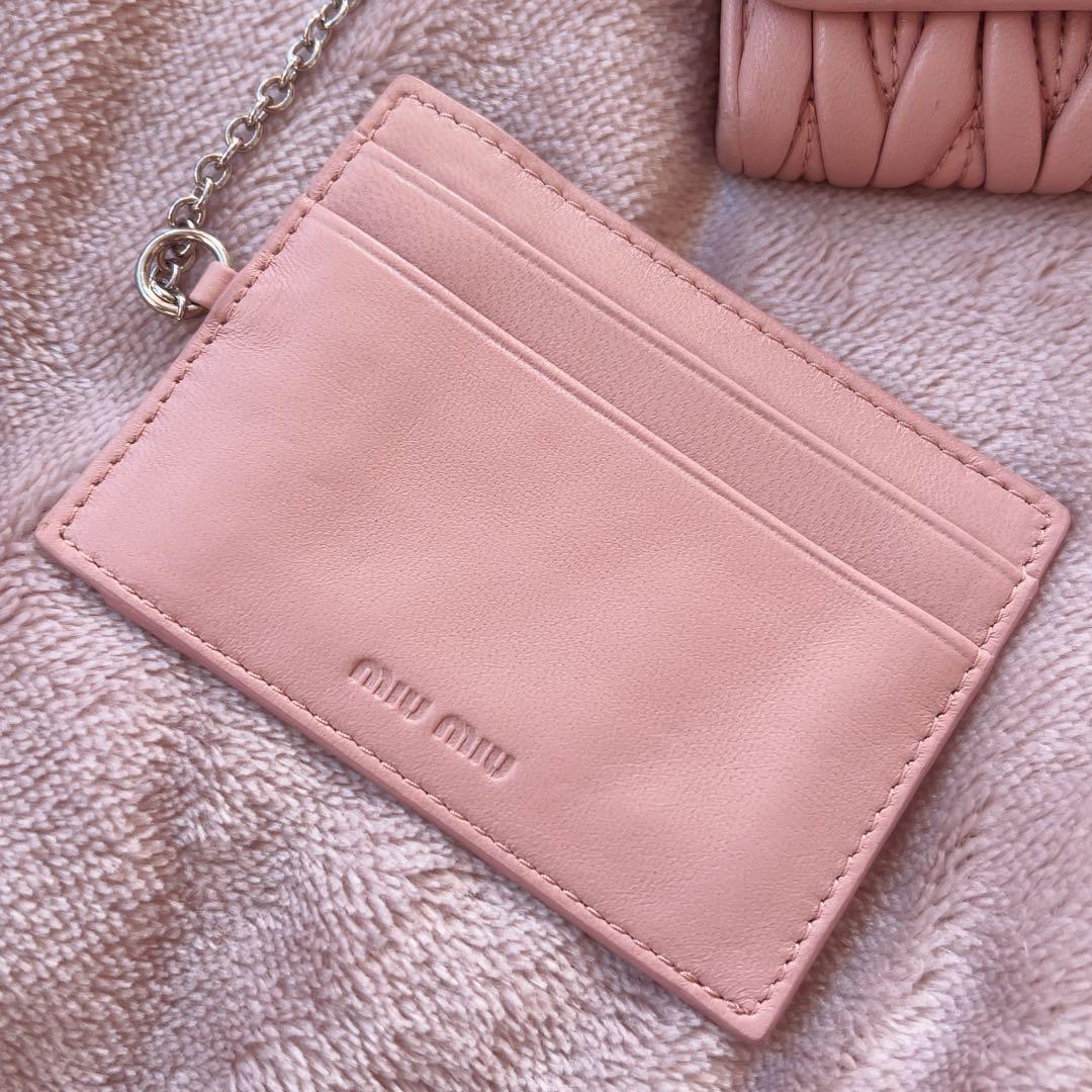 miumiu ビジュー 長財布 ピンク マテラッセ 2つ折り