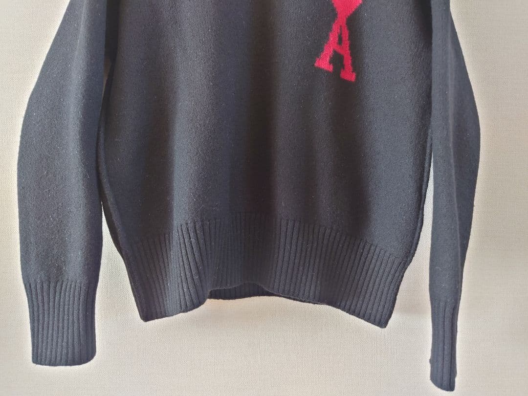 ami PARIS アミパリス メンズ レディース ニット ハート ロゴ　黒