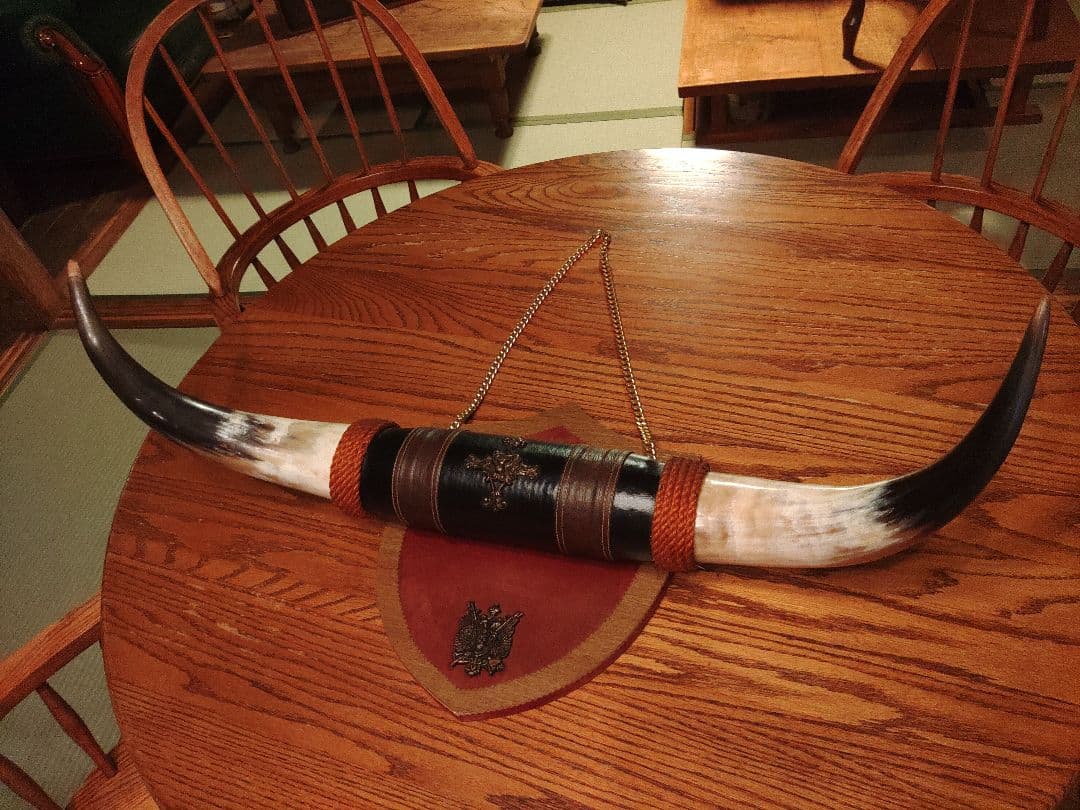 バッファロー　角　ホーン　天然　貴重　アメリカ　アンティーク　ヴィンテージ　牛革