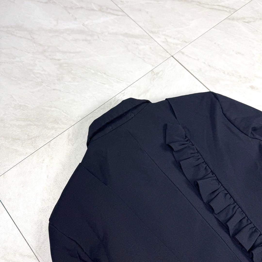 極美品 コムデギャルソン 変形 フリル テーラードジャケット S ダークネイビー