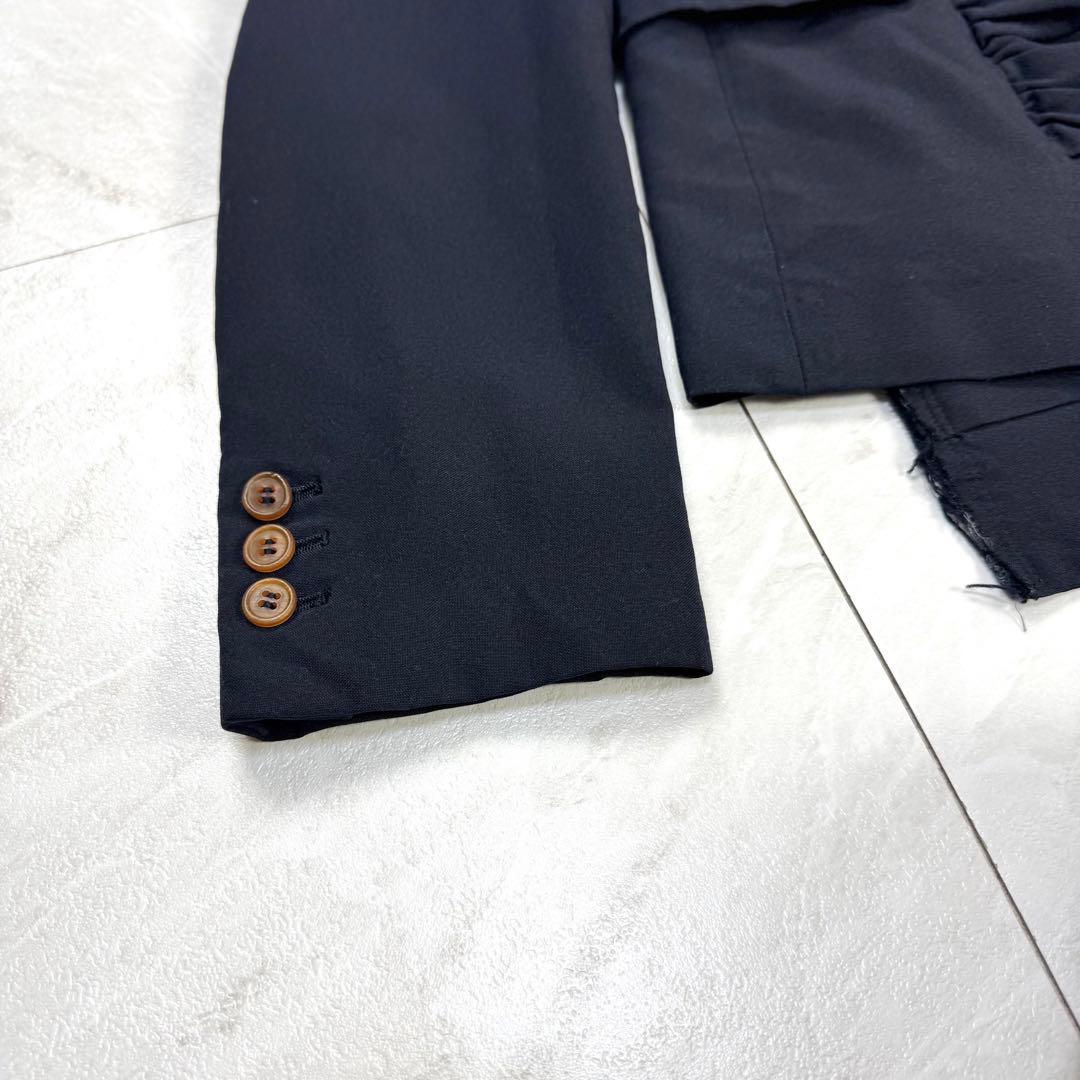 極美品 コムデギャルソン 変形 フリル テーラードジャケット S ダークネイビー