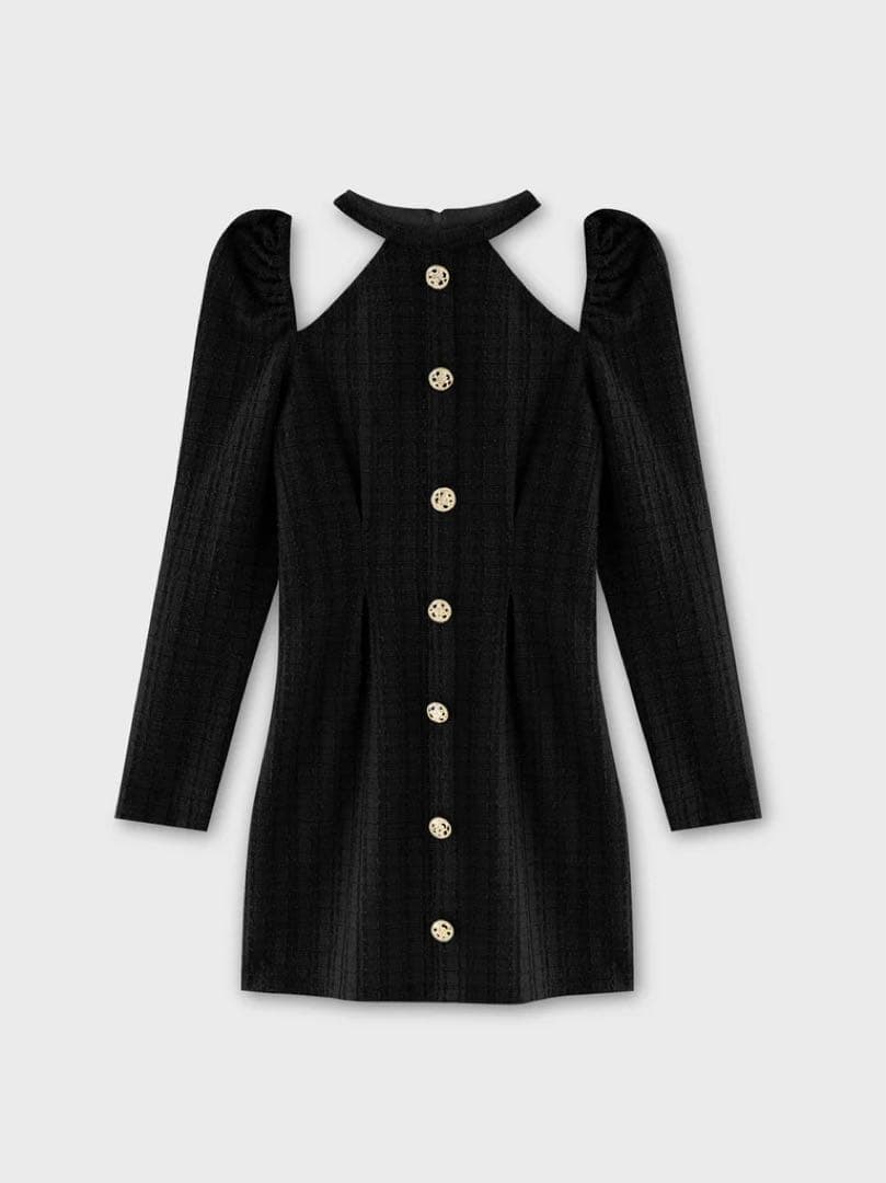 ワンピース Mmeeme Bell cut tweed mini onepiece