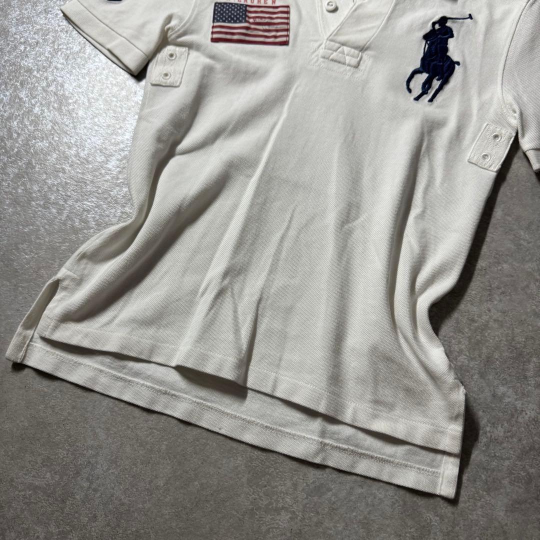 00s ラルフローレン ビッグポニー ポロシャツ y2k ホワイト白 平成ギャル