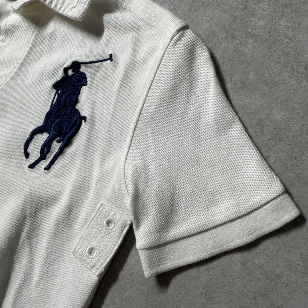 00s ラルフローレン ビッグポニー ポロシャツ y2k ホワイト白 平成ギャル