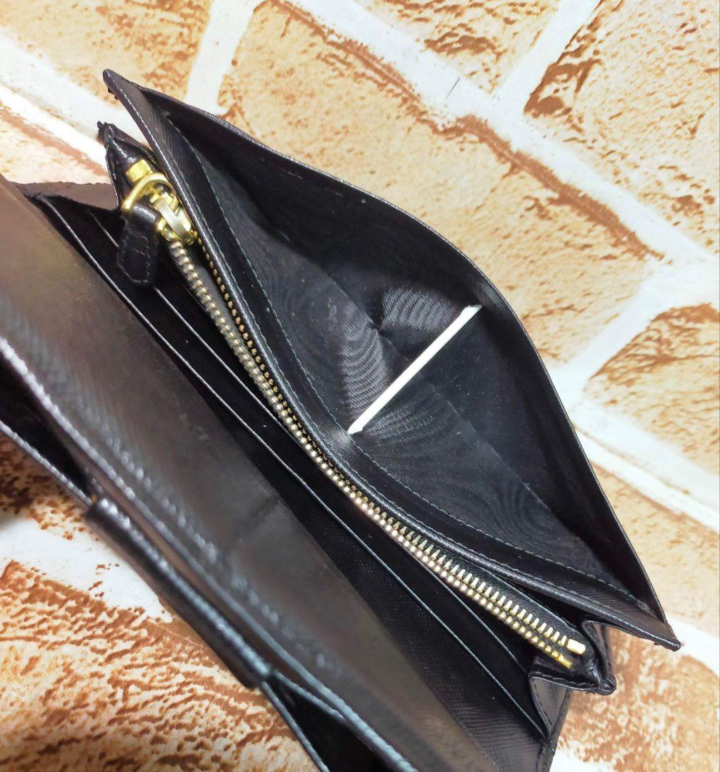 リボン付きブラック長財布