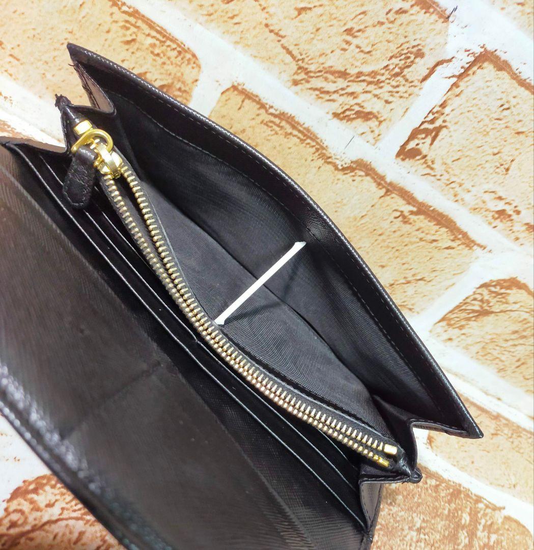 リボン付きブラック長財布