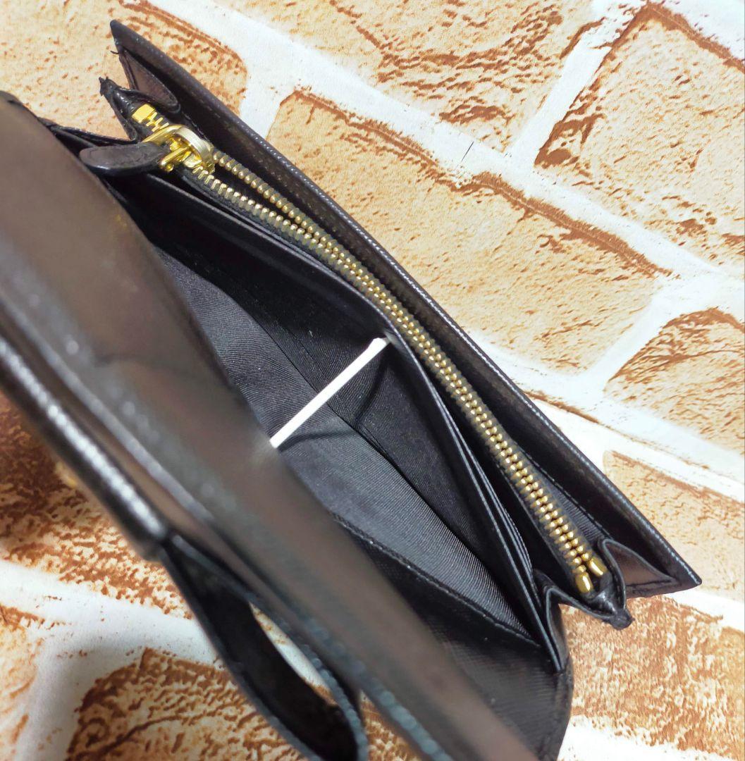 リボン付きブラック長財布