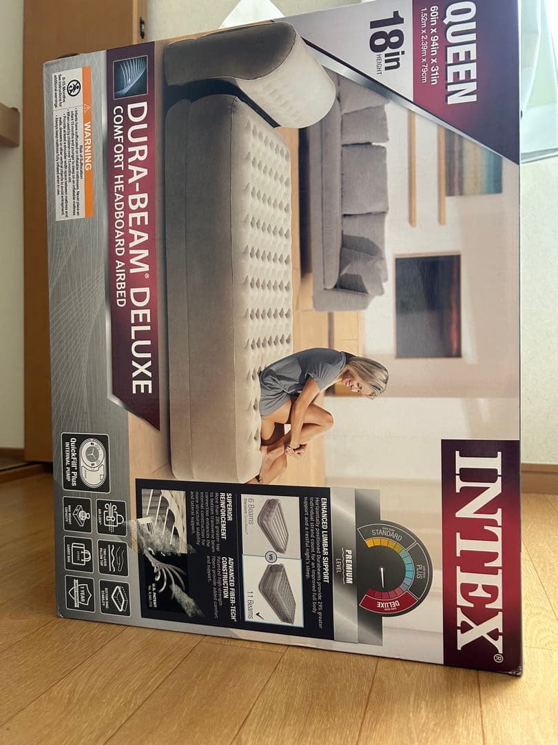 INTEX Dura-Beam Deluxe エアベッド クイーン 18インチ