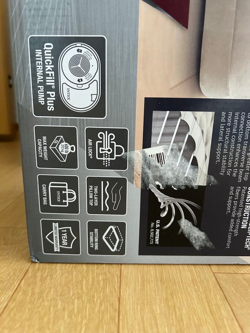 INTEX Dura-Beam Deluxe エアベッド クイーン 18インチ