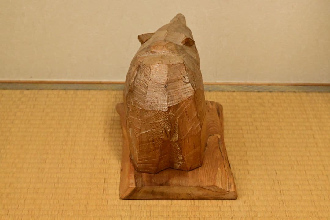 木製クマ彫刻 八雲　木歩　引間二郎