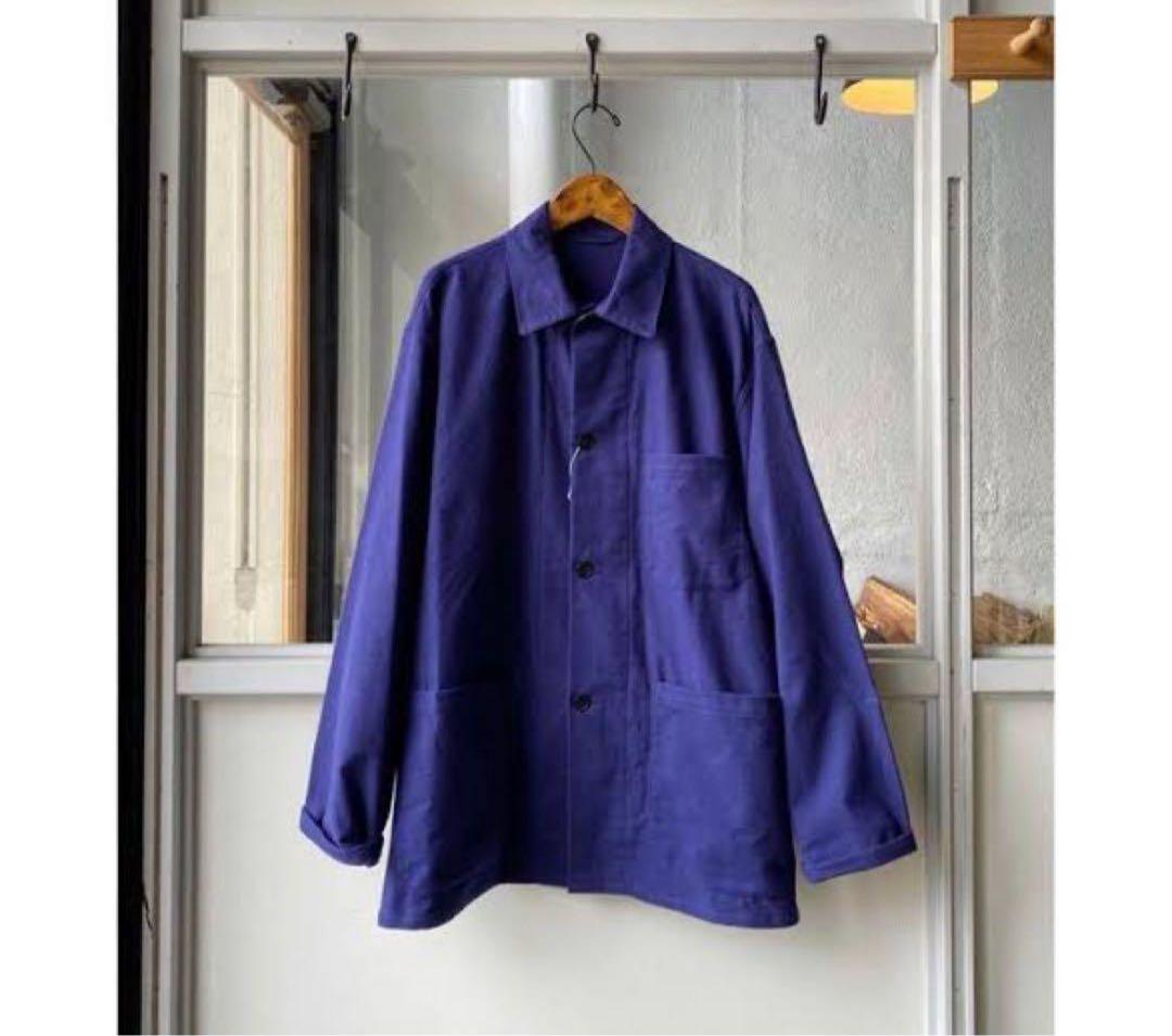 COMOLI　コットンネルワークジャケット Loyal Blue