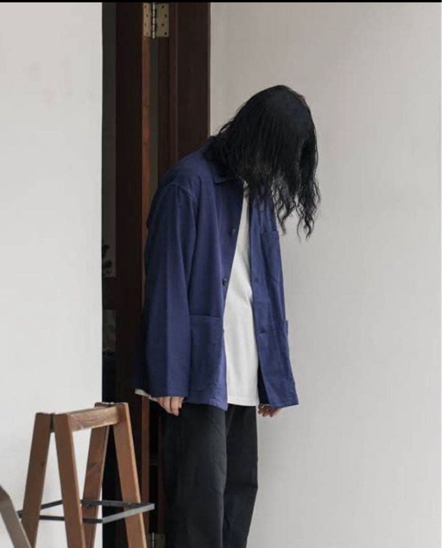 COMOLI　コットンネルワークジャケット Loyal Blue