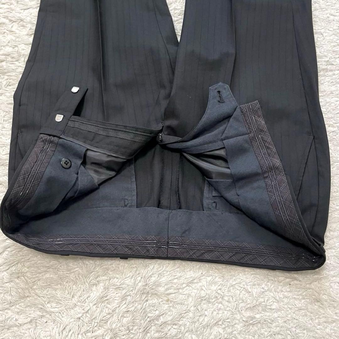 美品 バーバリー スーツ セットアップ super 100's ストライプ 黒