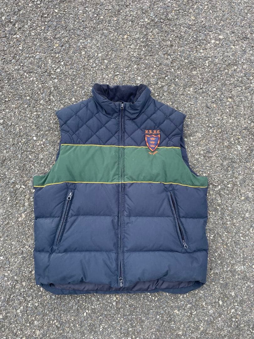 polo rugby R.L.F.C. ダウンベスト ネイビー/グリーン