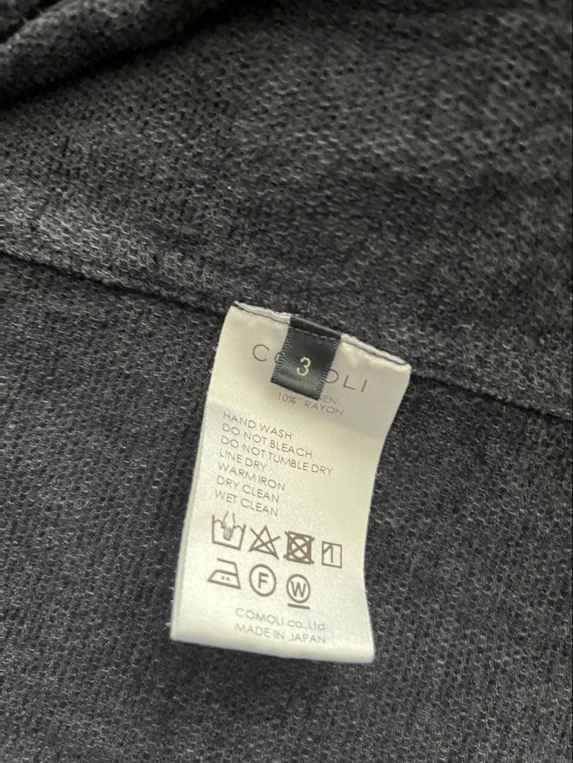 comoli 20ss リネンモール スタンドカラージャケット サイズ 3