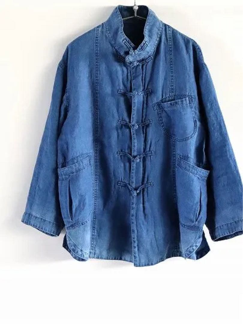 ジャケット・アウター Indigo Linen CHINESE JACKET