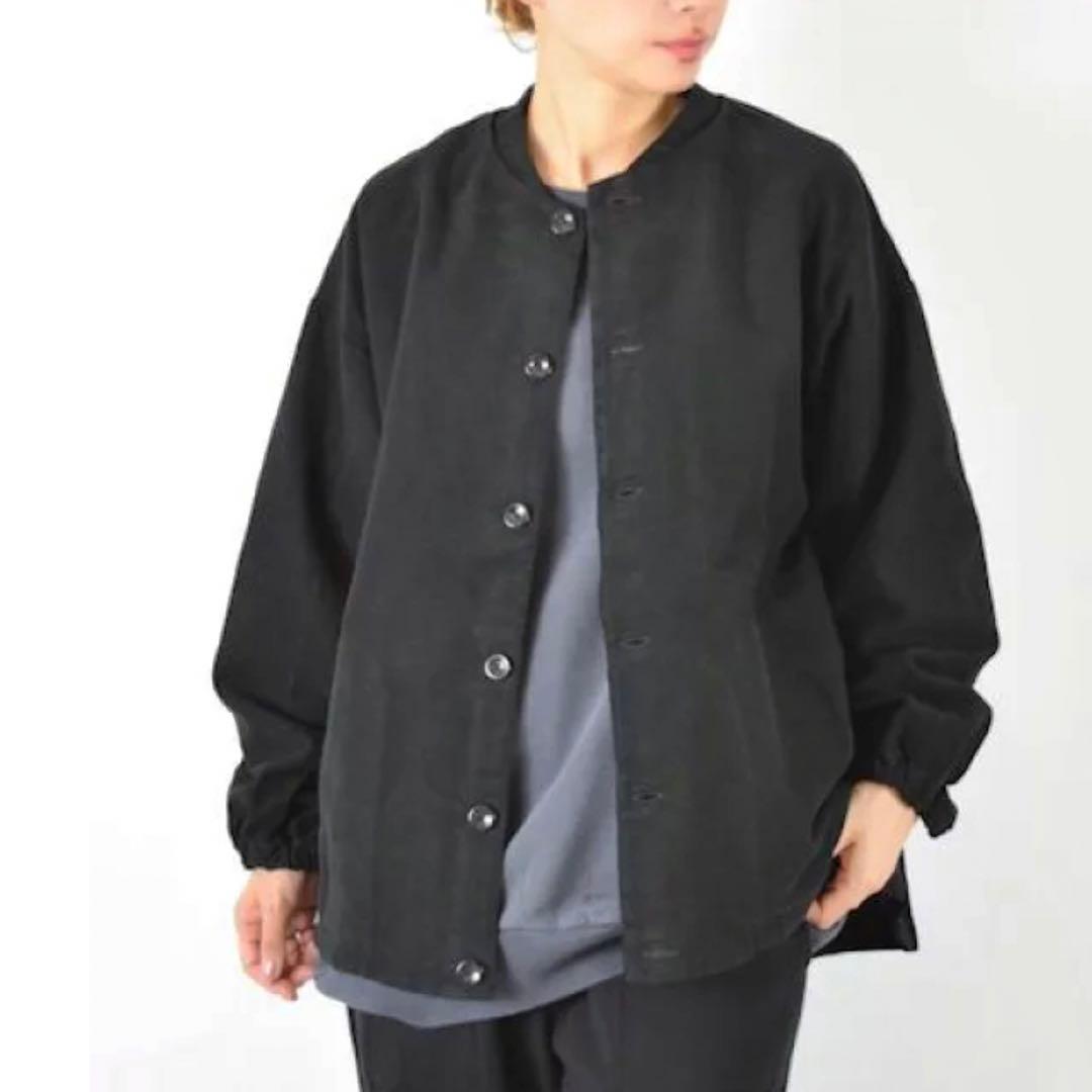 新品　prit プリット　甘織ドビースエード　起毛ネルカラー　裾ヒモブルゾン　黒