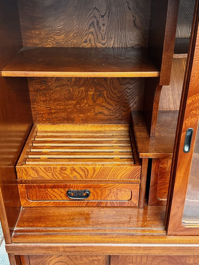 【美品】茶箪笥　昭和レトロ　箪笥　飾り棚　カップボード　茶室棚