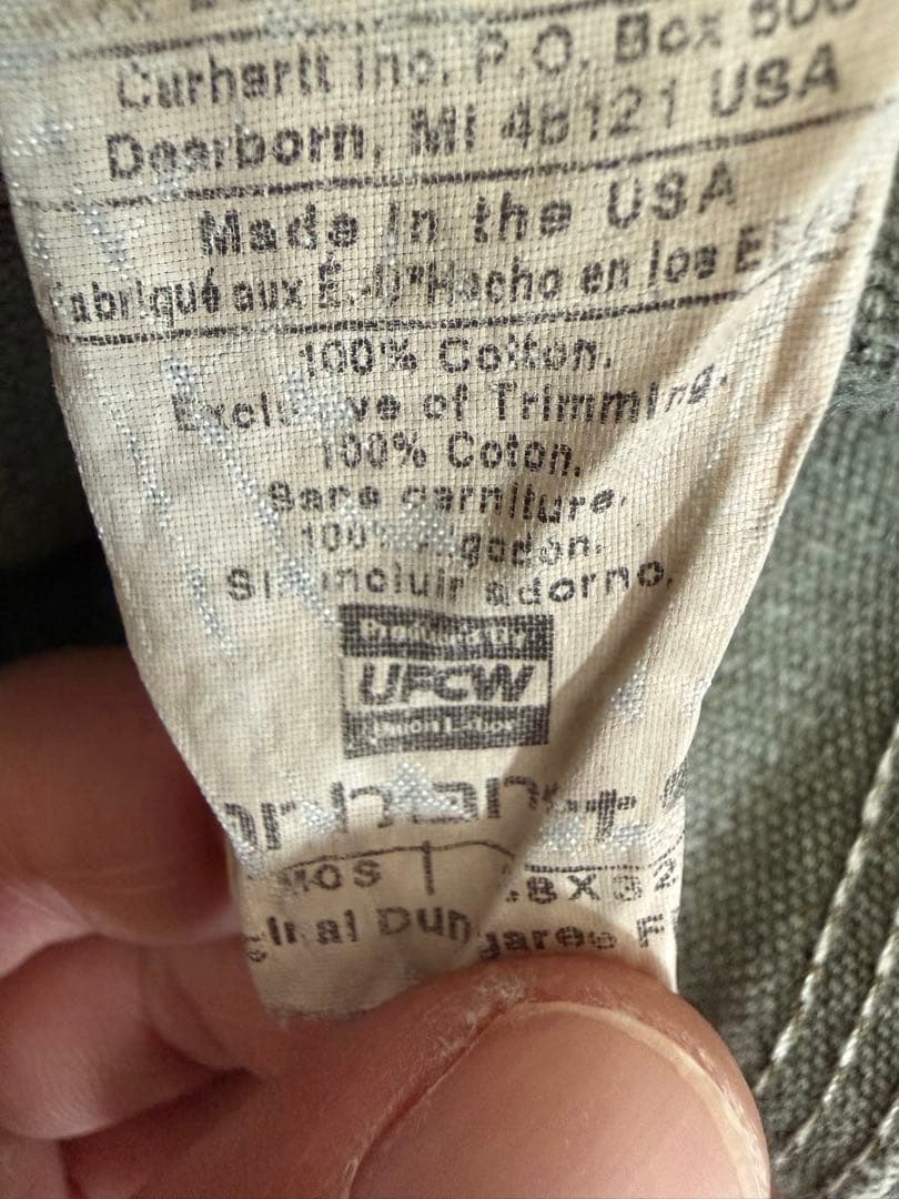 Carhartt ダブルニー W38 usa製　カーキ