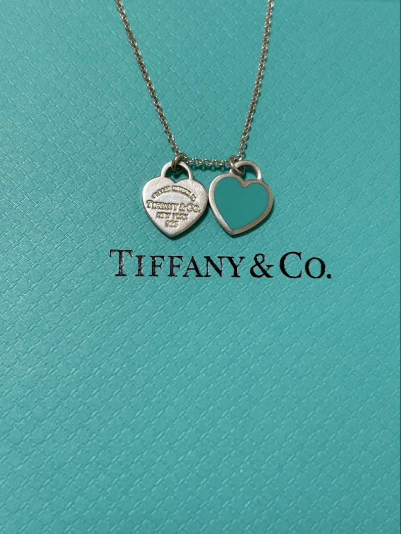 TIFFANY&Co. 美品ミニダブルハート ネックレス Ag925