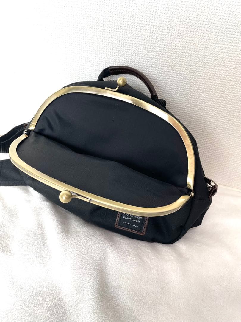 AYANOKOJI BLACK LABEL アヤノコウジ がま口 ボディバッグ黒